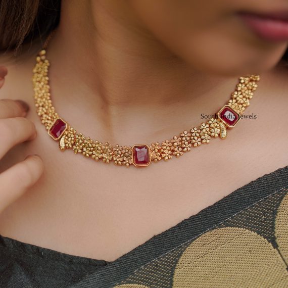 Classic Ruby Stones Necklace (3)