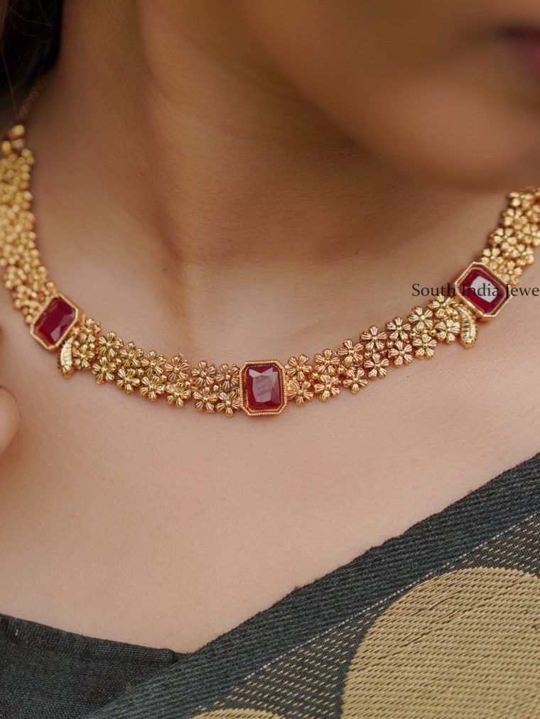 Classic Ruby Stones Necklace (3)