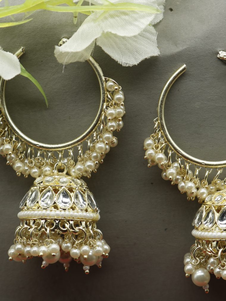 Cute Pearls Studded Jhumkas