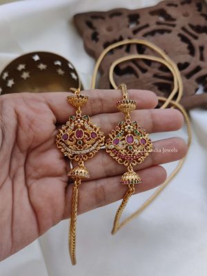 Dual Peacock Design Mugappu Chain (3)