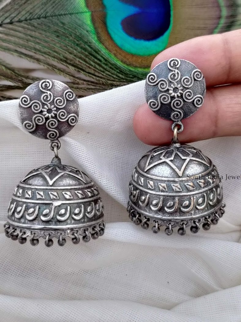 Elegant German Silver Jhumkas