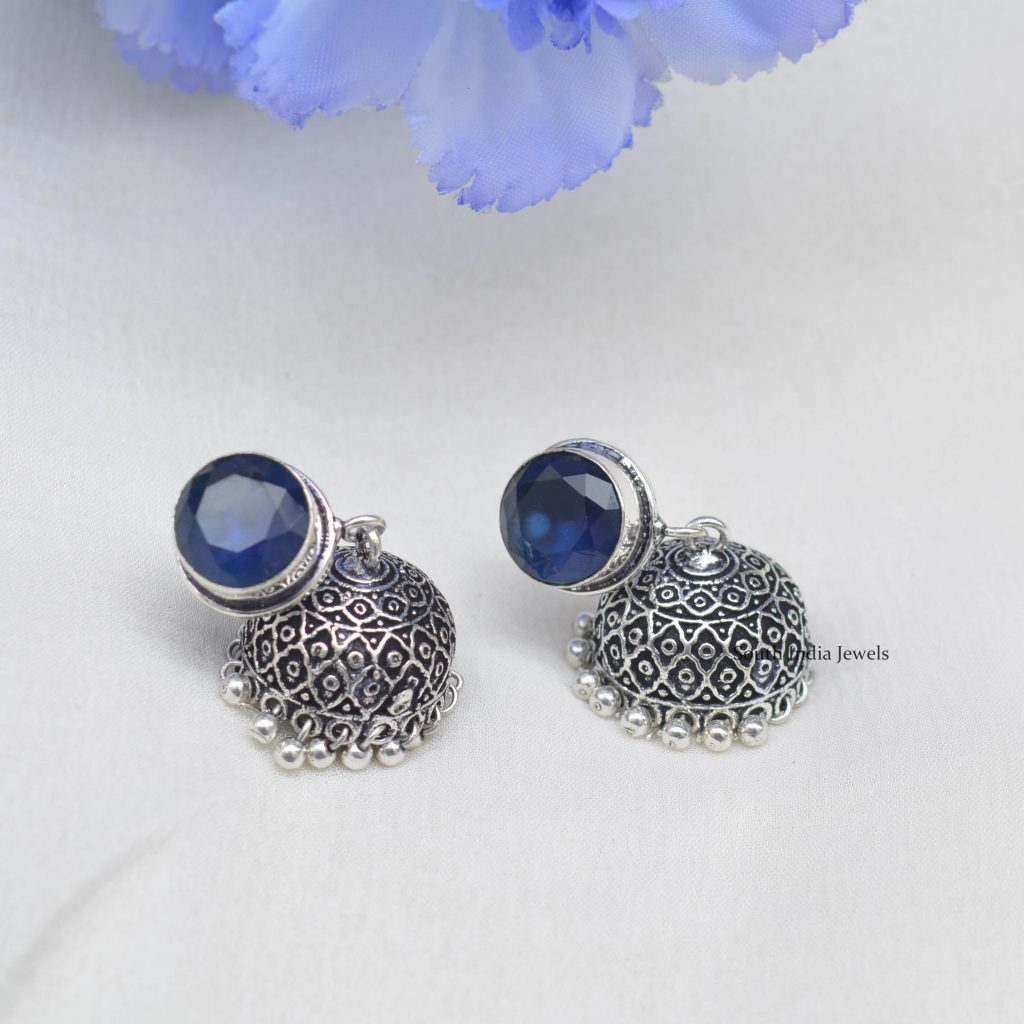 German Silver Jhumkas- South India Jewels- Online Shop