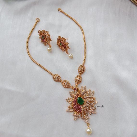 Peacock Design Necklace- South India Jewels- Online Shop