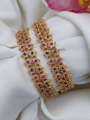 Floral Design AD Stones Bangles