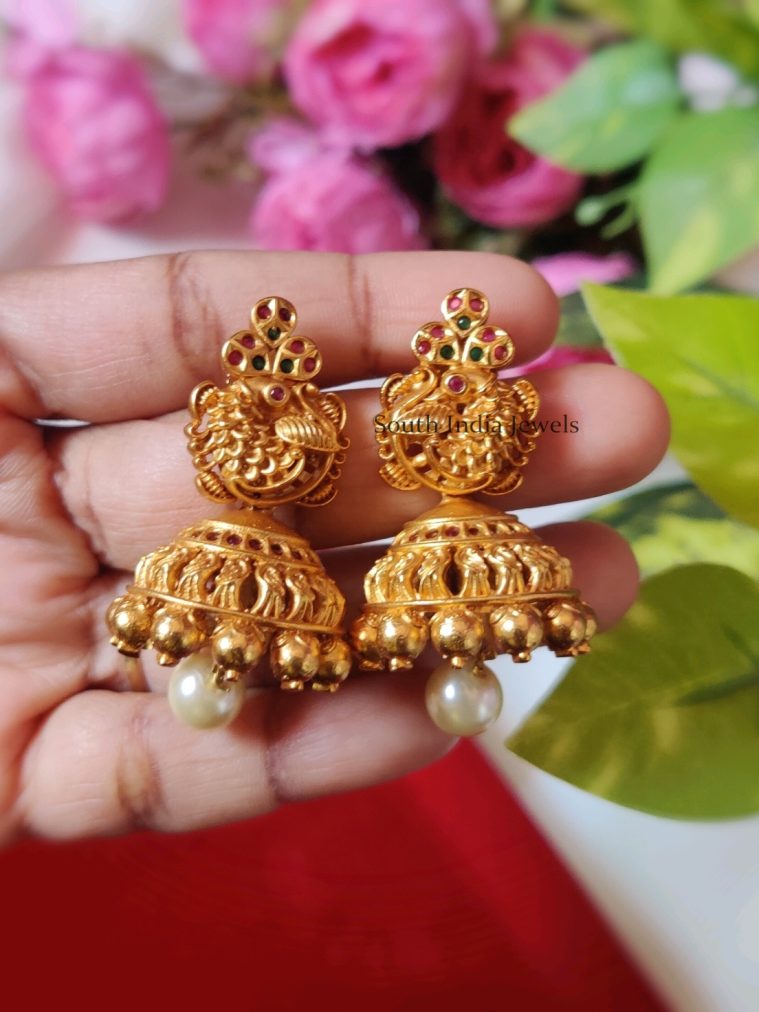 Gorgeous Peacock Design Jhumkas