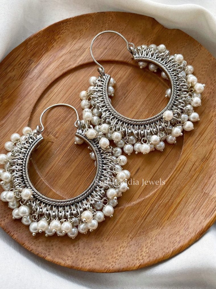 Gorgeous Pearl Hoop Earrings