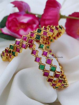 Marvelous Square Stones Bangles Set