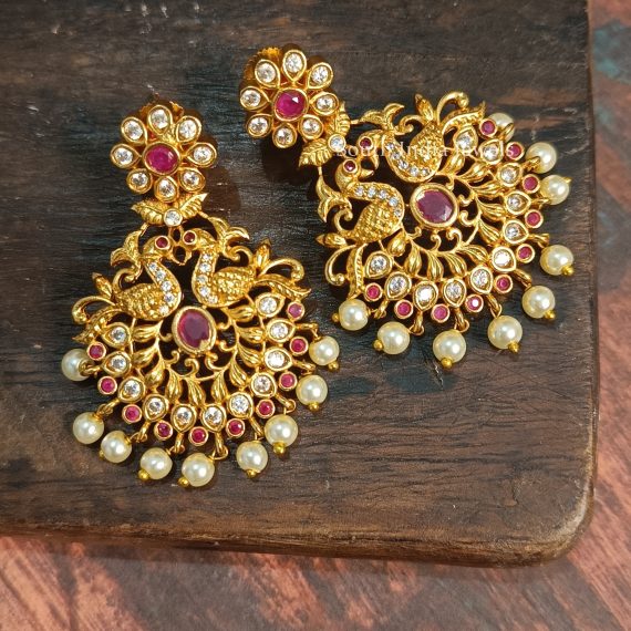 Pretty Peacock Chandbali Earrings