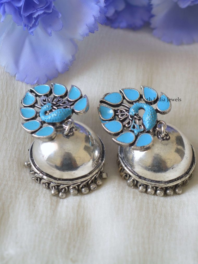 Simple German Silver Jhumkas