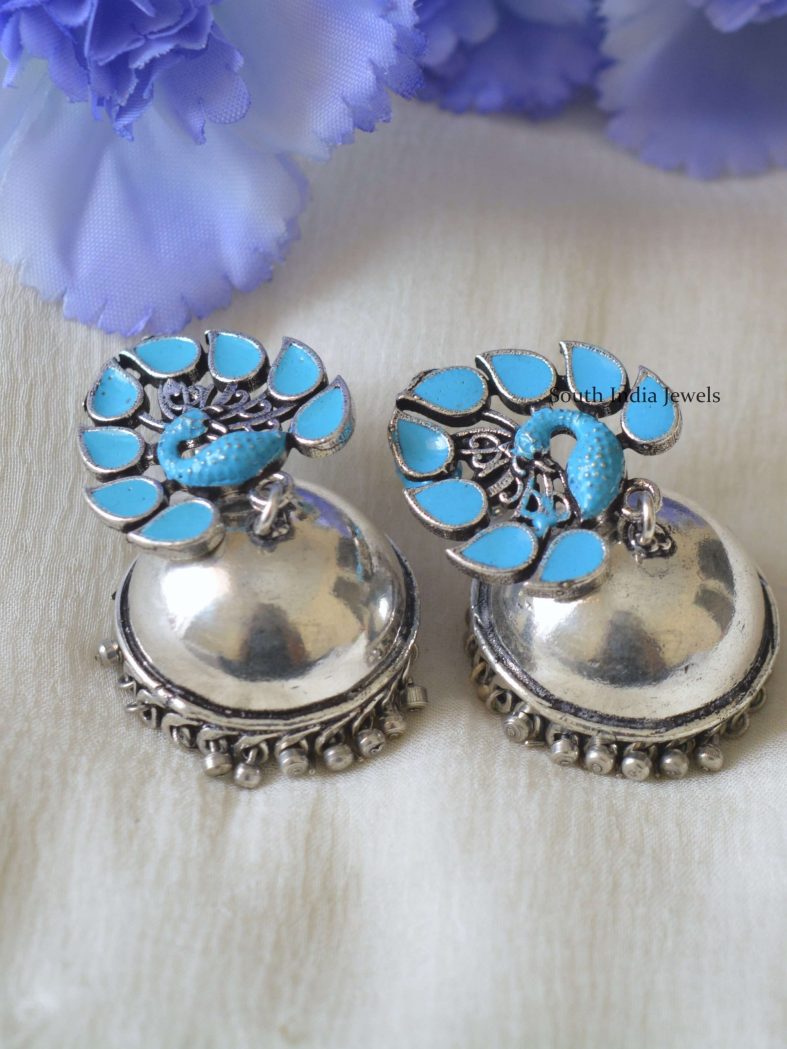 Simple German Silver Jhumkas