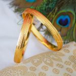 Simple Gold Polish Design Bangles