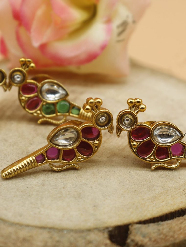 Small Peacock Stud Earrings