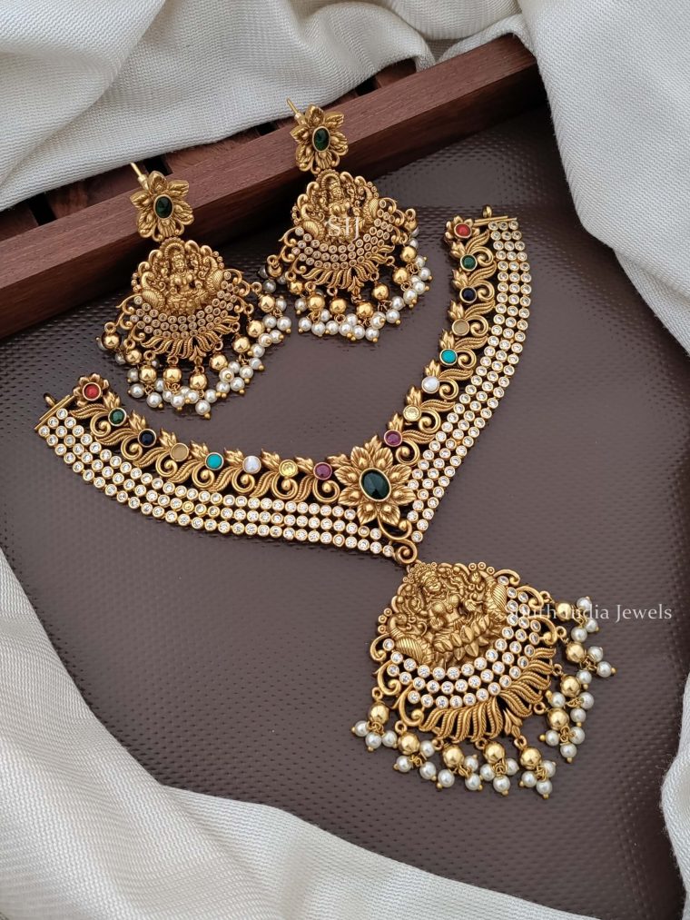 Traditional Navarathna Lakshmi Necklace Set