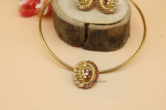 Tube Choker Ruby Necklace