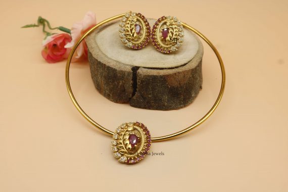 Tube Choker Ruby Necklace