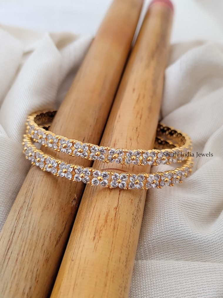 Unique CZ Flower Bangles