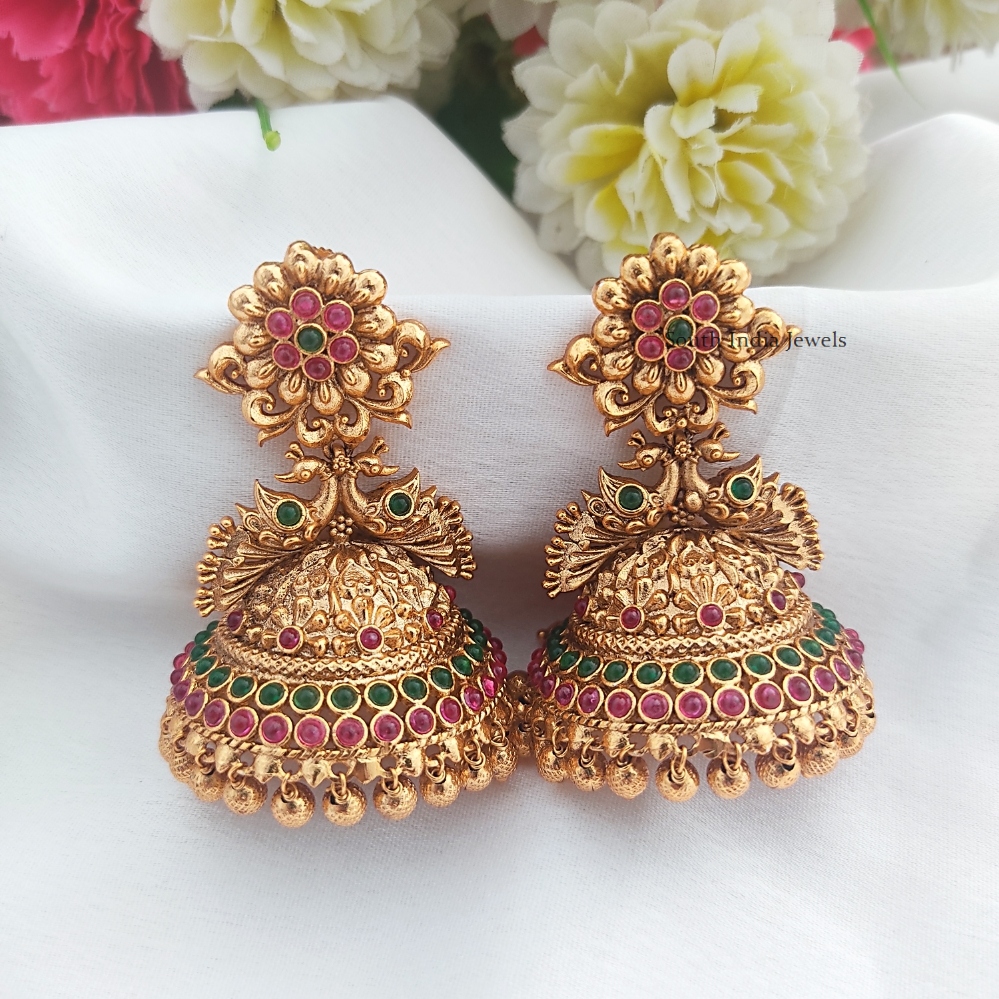 Matte Finish Jhumkas-South India Jewels- Online Shop