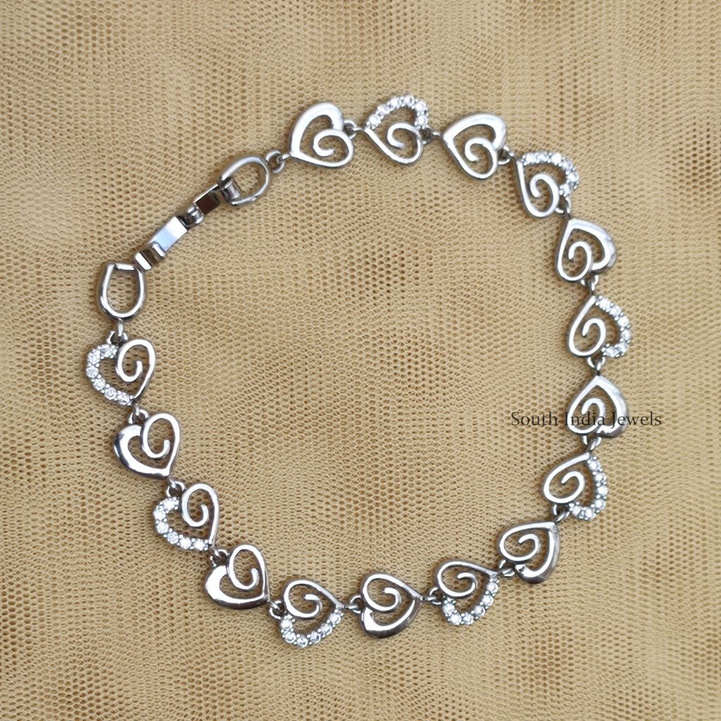 Heart Link Bracelet Sterling Silver 8  Kay