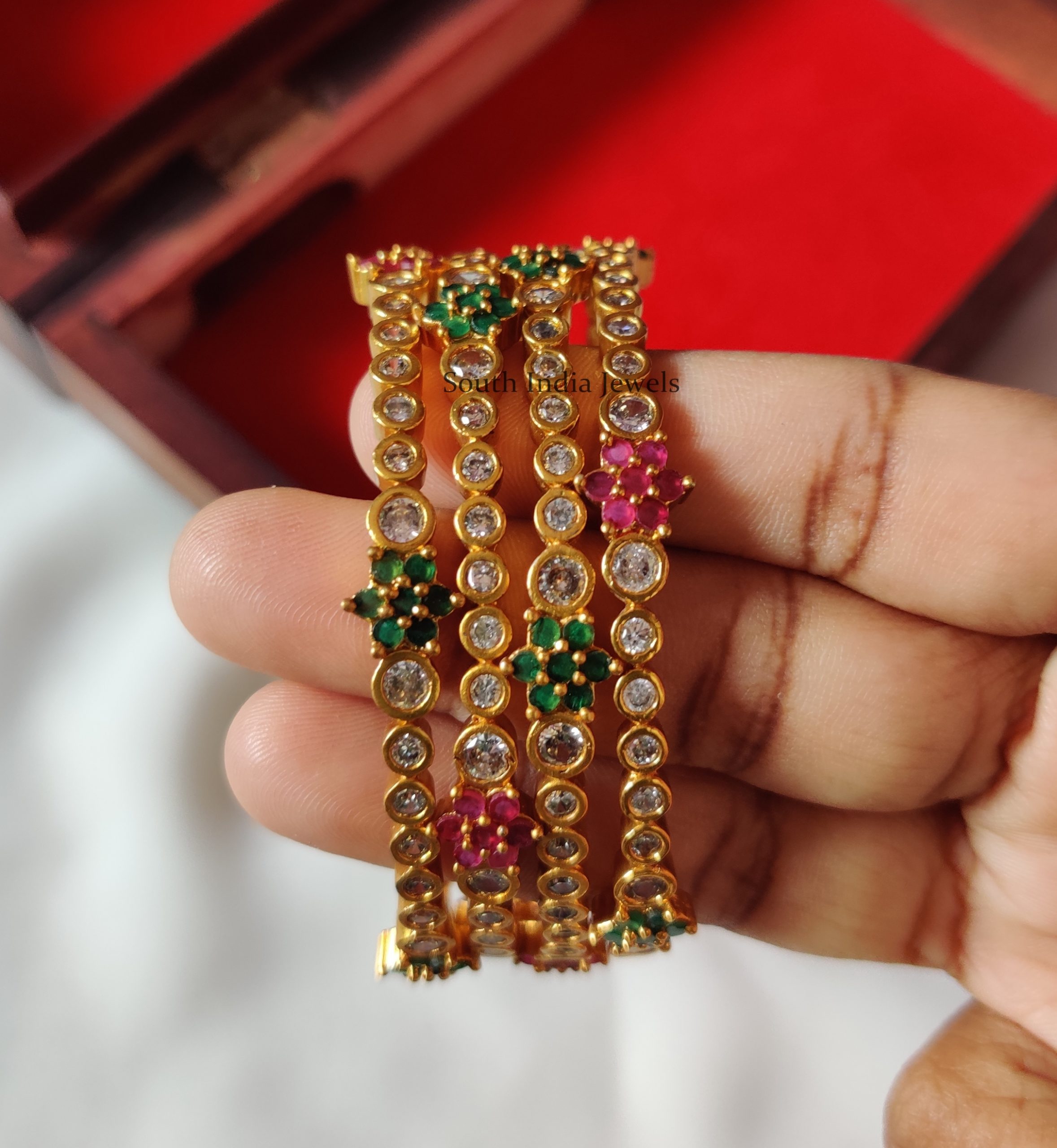Fida Ethnic Oxidised Green Stone Studded Bracelet for Women