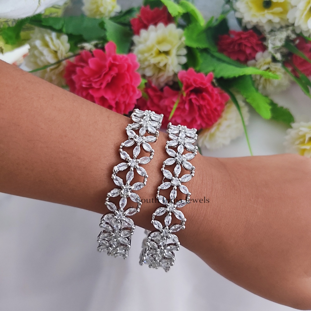 Beautiful Rhodium Polish Bangles