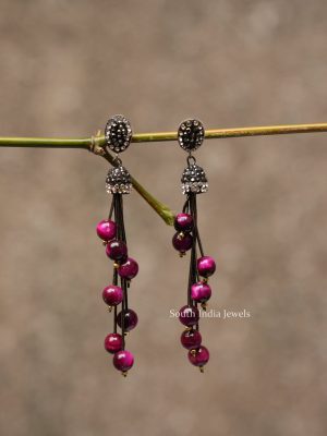 Awesome Magenta Design Earrings