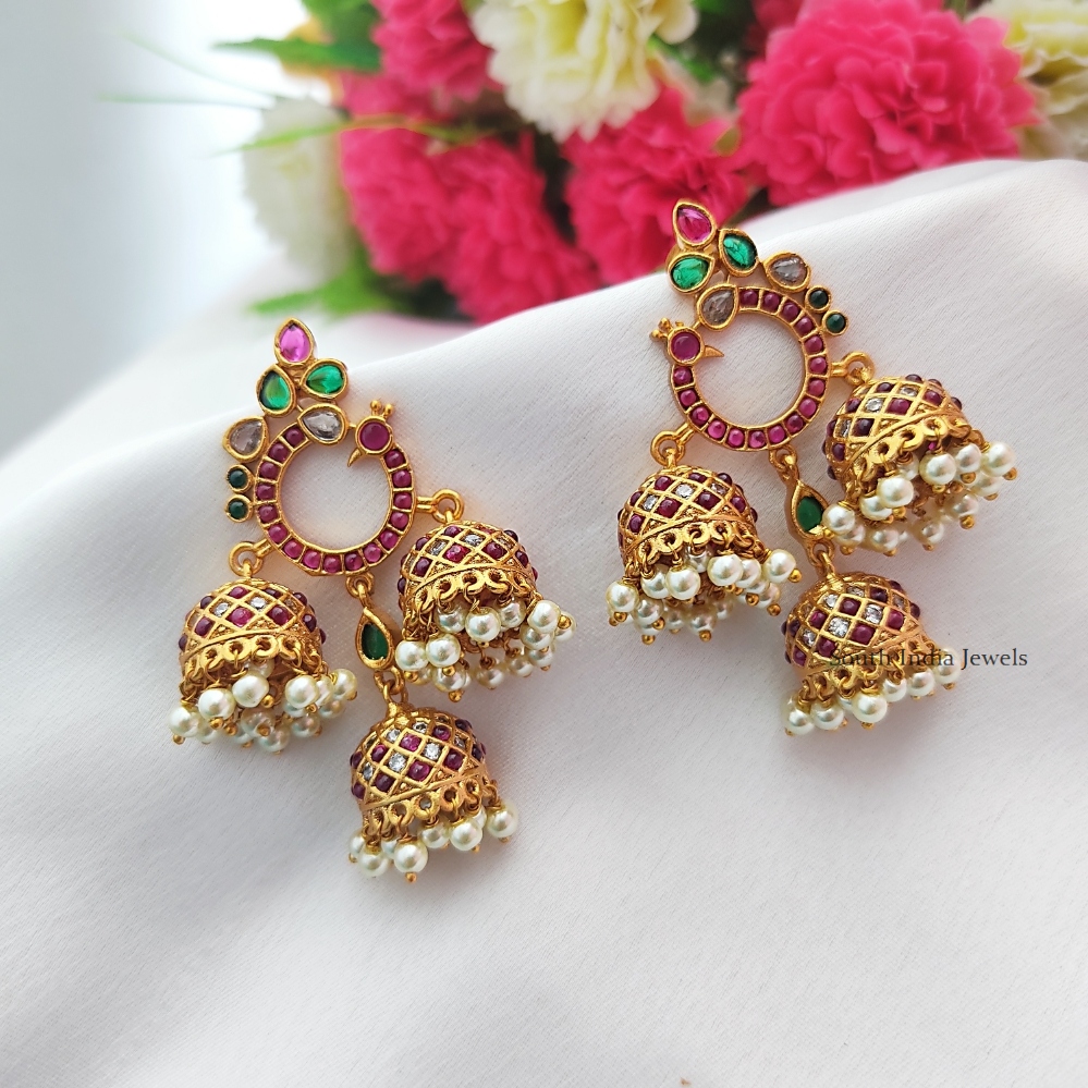 Awesome Triple Design Jhumkas