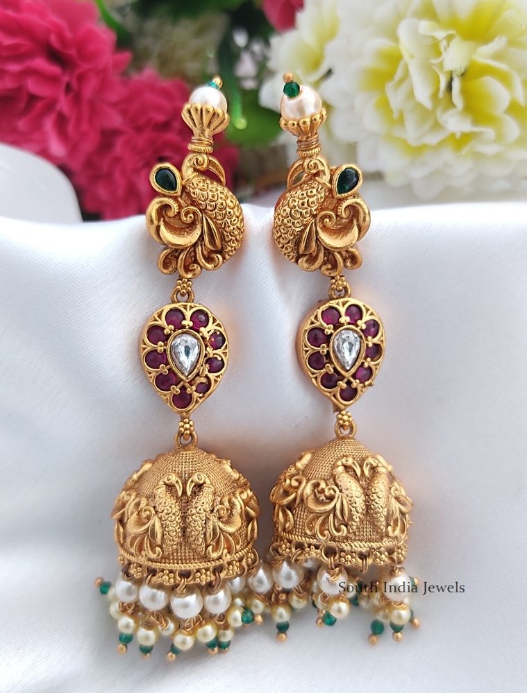 Beautiful Peacock Design Jhumkas