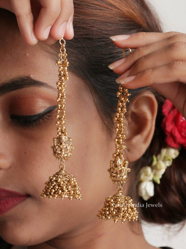 Cute Lakshmi Jhumkas With Mattal (