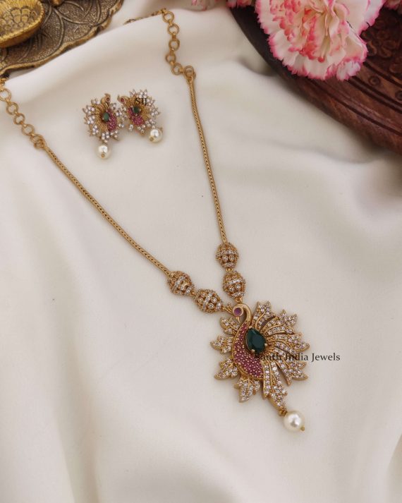 Cute Peacock AD Necklace