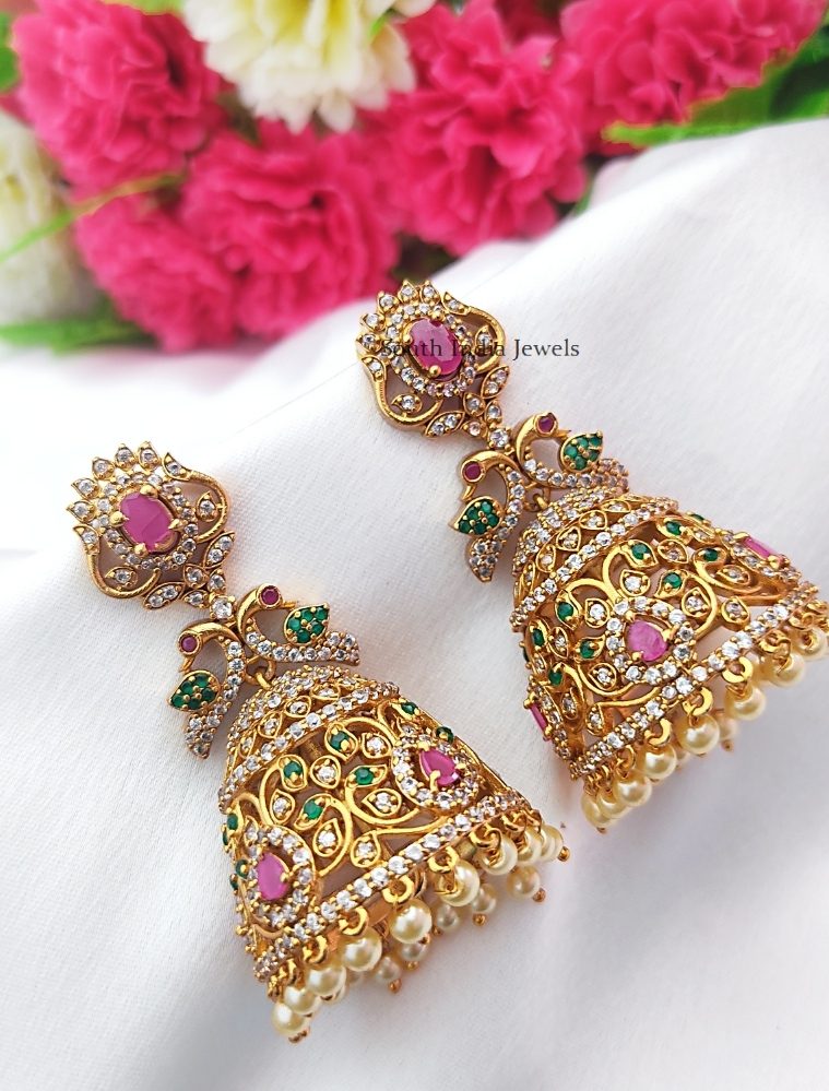 Cute Stones Design Jhumkas