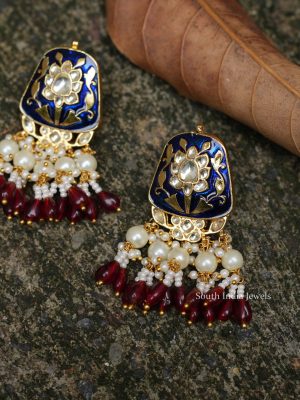 Elegant Blue Meenakari Earrings