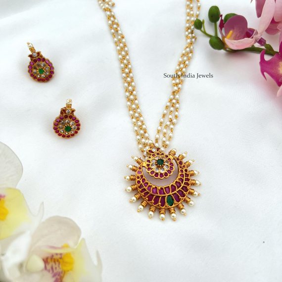 Kemp Stones Pendent Set- South India Jewels- Online Shop