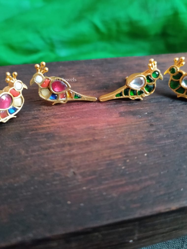 Exquisite Jadau Bird Earrings