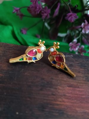 Exquisite Jadau Bird Earrings