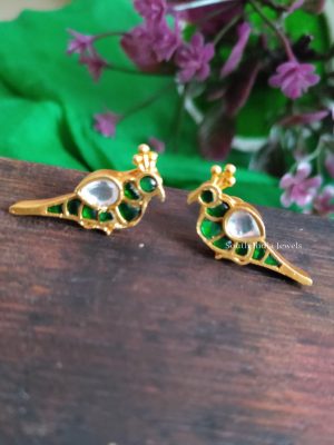 Exquisite Jadau Bird Earrings
