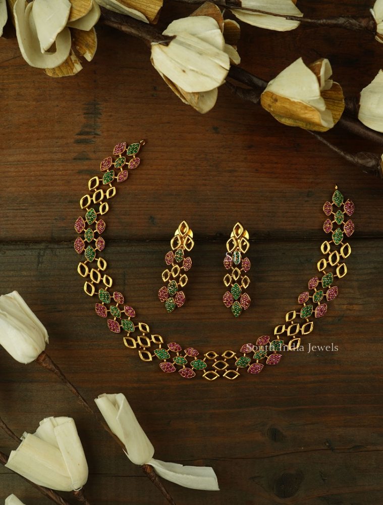 Gorgeous AD Stones Necklace Set (2)