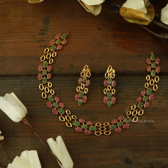 Gorgeous AD Stones Necklace Set (3)