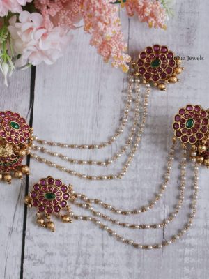 Gulmohar Mattal With Jhumkas (