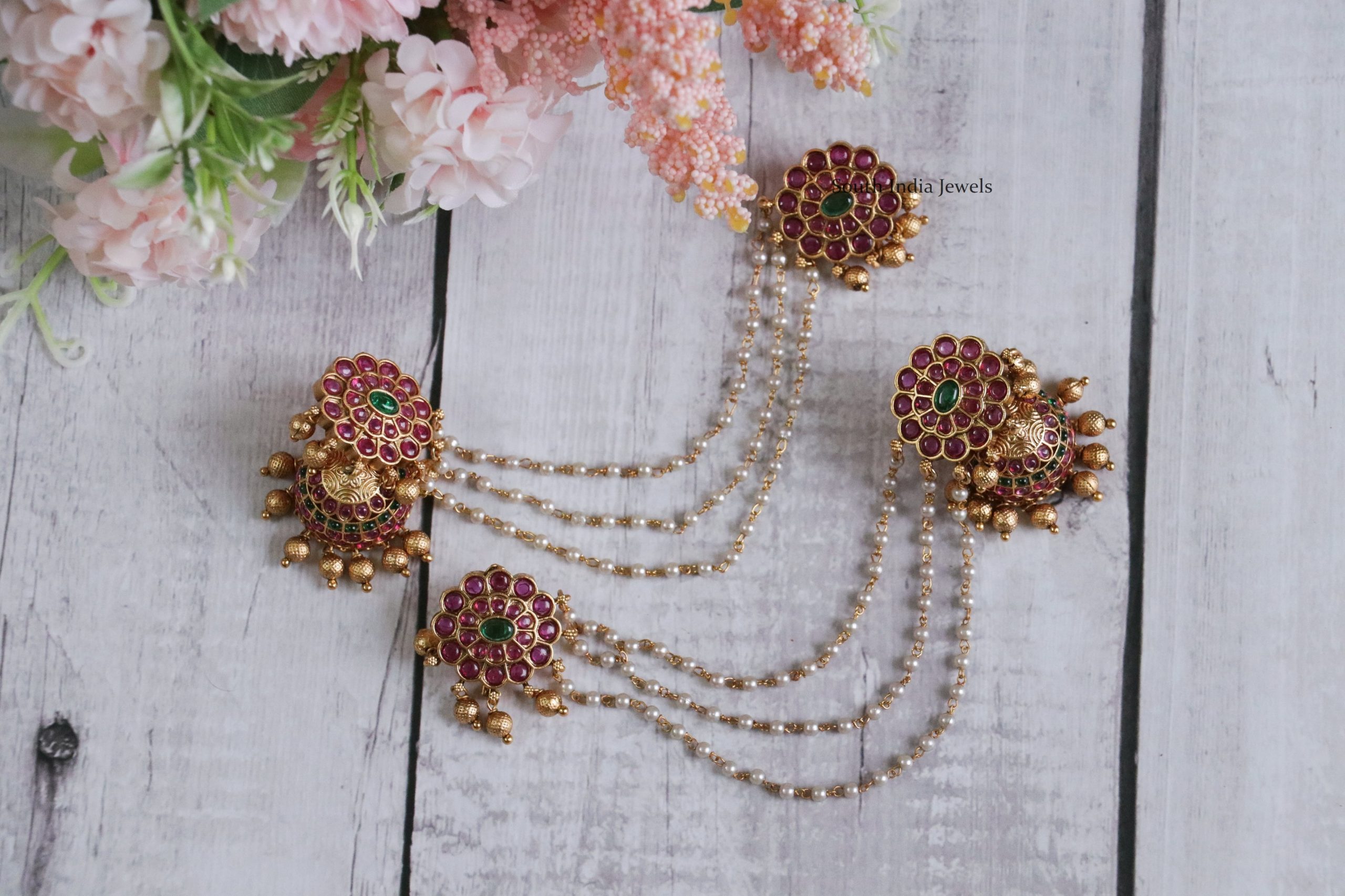 Gulmohar Mattal With Jhumkas