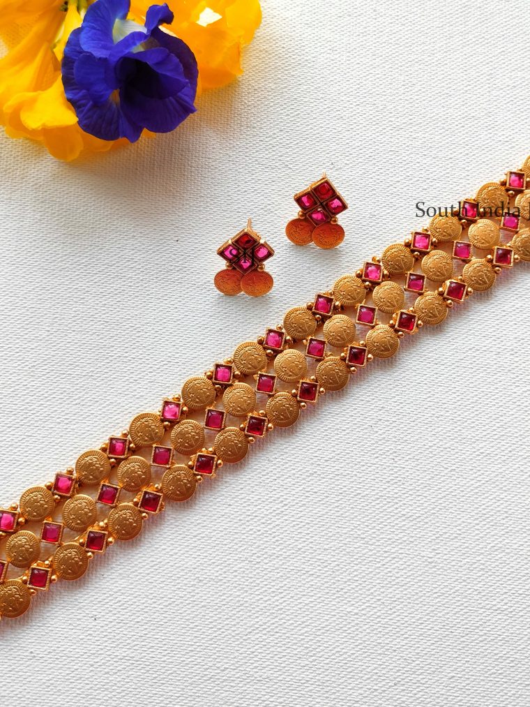 Lakshmi Coin Design Choker (2)