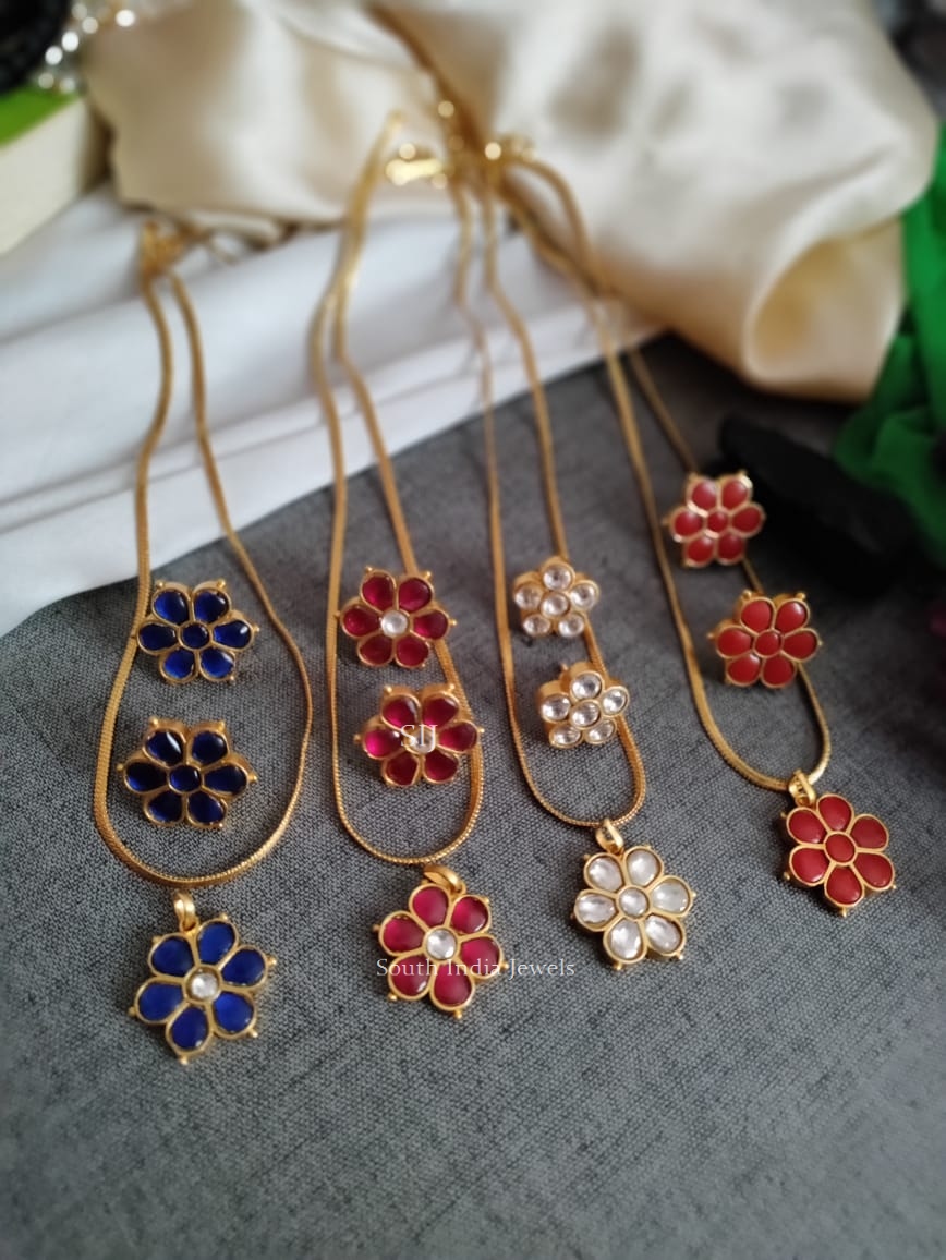 Marvelous Flower Pendant Set (2)