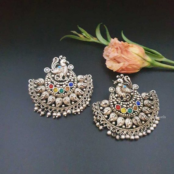 Peacock Design Chandabali Earrings