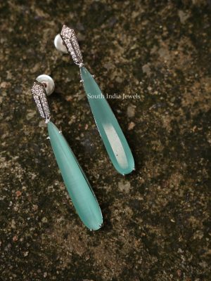 Pretty Sea Green Design Earrings