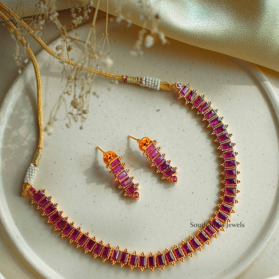 Rich Ruby Stones Necklace
