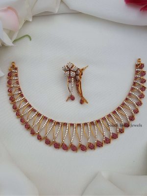 Ruby White Stones Necklace (