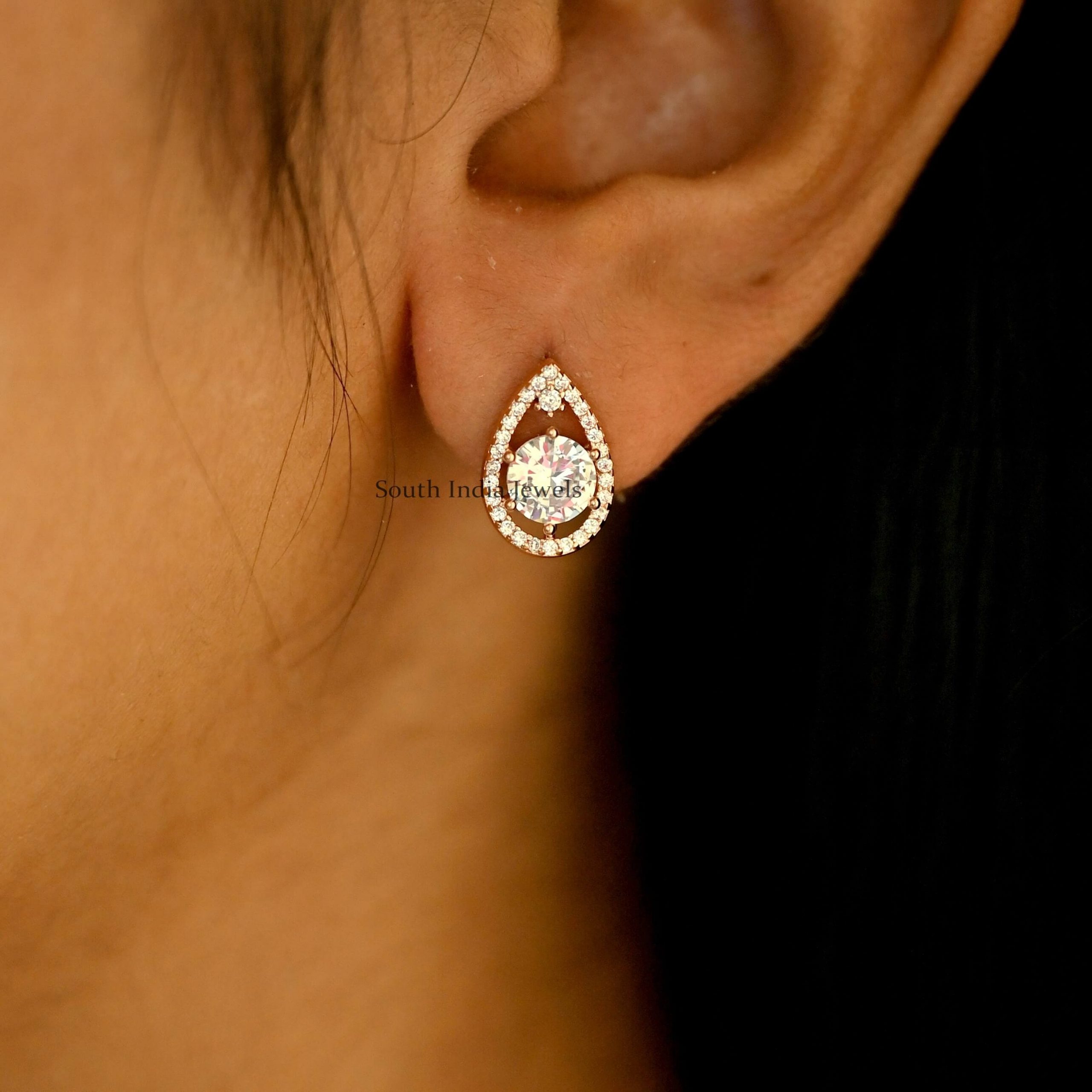 Buy Simple Gold Earring Design First Quality CZ Stone Earring Buy Online