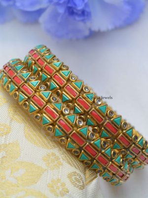 Simple Kundan Stones Bangles