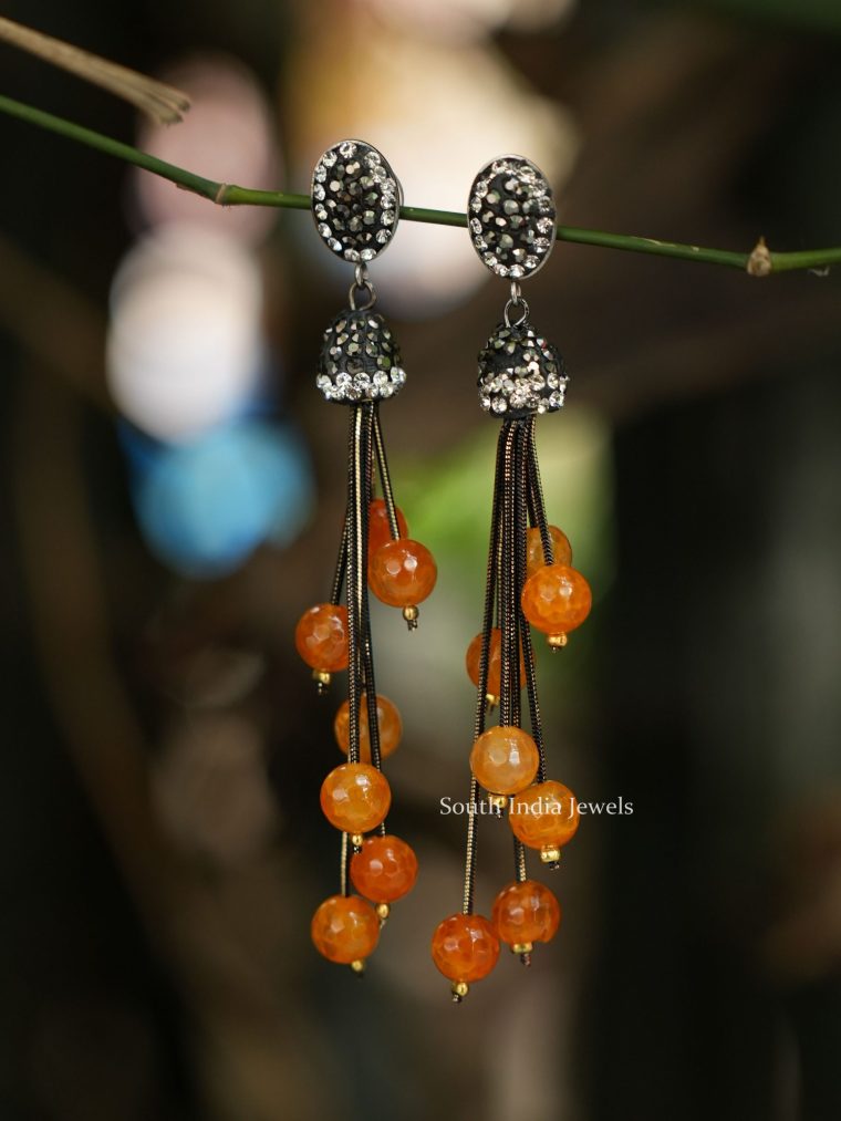 Stunning Orange Design Earrings