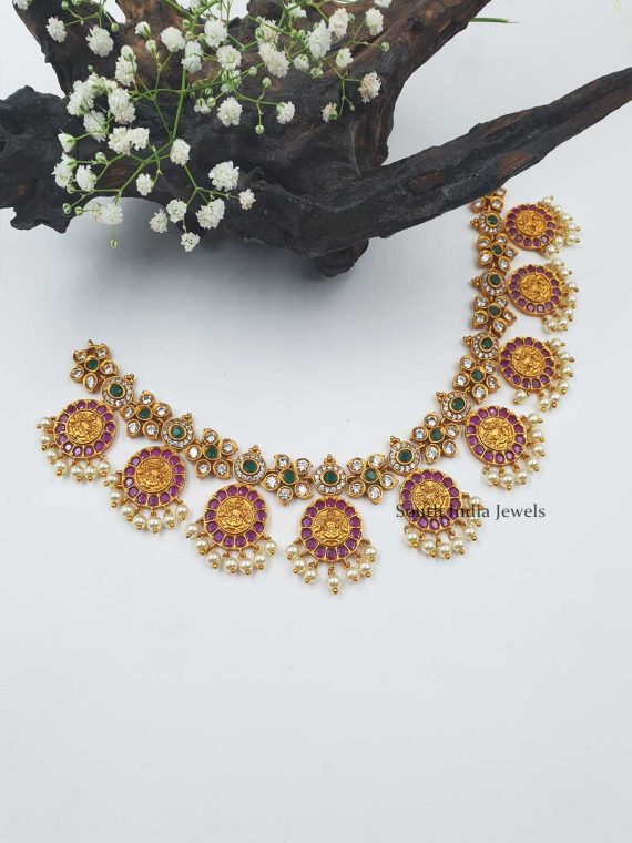 Traditional Lakshmi Kasu Design Necklace