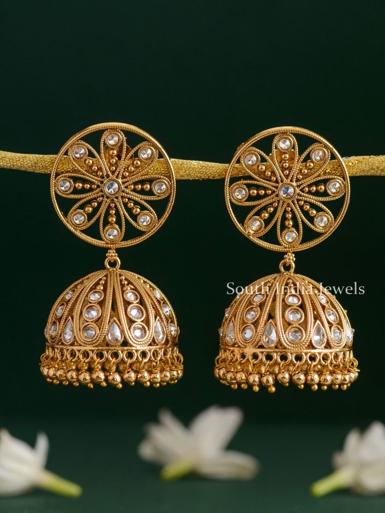 Gorgeous Gold Polki Jhumkas